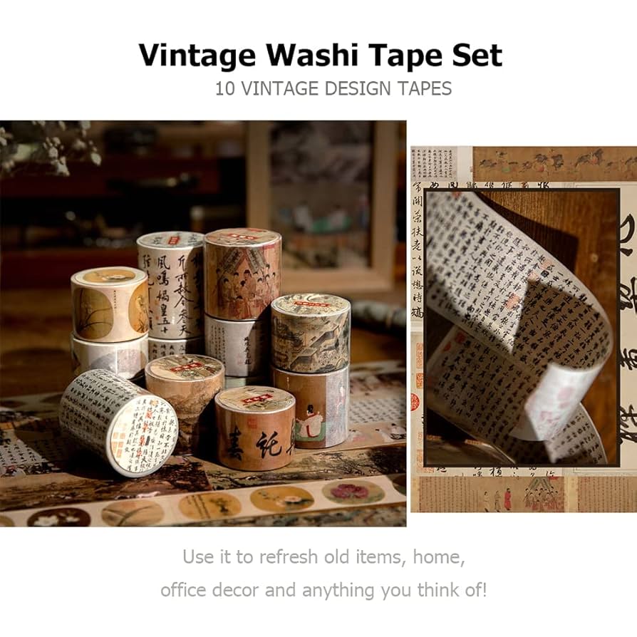 8/21sary　Ameri Vintage WASHI LAYERED Amazon.com: VEINARDYL 10 Rolls (Totally 98ft/30m) Vintage